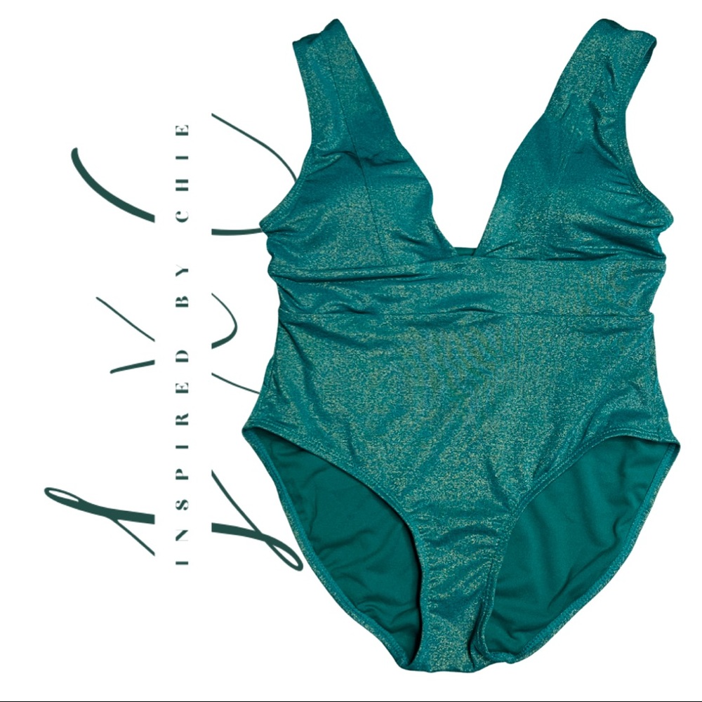 Heat Green Shimmer One Piece Swimsuit